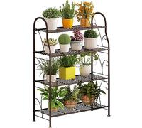 SORCEDAS Plant Stand Indoor Outdoor Plant Stands 4 Tier Metal Corner Plant Shelf Multiple Holder for Living Room Balcony Garden ,Bronze
