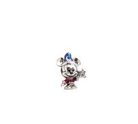 Pandora Disney Mickey Mouse sterling silver charm with clear cubic zirconia, red, blue and black enamel