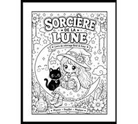 Sorcière de la Lune: Livre de coloriage Bold & Easy Chats • Cristaux • Potions • Magie KawaiI