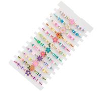 Sorcristy 12 PCS Friendship Bracelets for Girls, Colourful Flat Flower Bead Adjustable BFF Friendship Bracelets, Cute Girls Party Bag Fillers, Bracelet for Women Teens, Birthday Jewellery Party Bag
