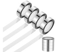 Sorcristy 4 Rolls Metallic Mirror Tape, Silver Decorative Tape, Self-Adhesive Mirror Finish, 27 Yards X 0.47 Inches, Ideal for Home Decor, Gift Wrapping, And DIY Crafts