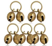 Sorcristy 5PCS Copper Dog Bells for Pet Tracking, Extra Loud Dog Training Bell with Quick Clip, Pet Bells for Dogs, Puppy Collar with Ring, Doggy Collar Rings for Small Doggy
