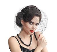 Sorcristy Black Veil Headband Mesh Veil Headbands Black Birdcage Veils Funeral Veils for Women, 1920s Headpiece for Women, Mesh Fascinator Tea Party Headband Mourning Memorial Service Church Hat