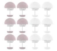 Sorcristy Mushroom Duvet Clips, 12 PCS Bed Sheet Holders, Non-Slip Duvet Cover Clips to Keep in Place, Soft Fabric Pin Fasteners for Blanket Bed Sheet Curtain Socks Mattress Covers (White/Pink)