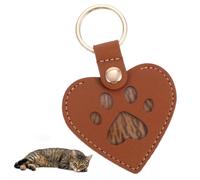 Sorcristy Pet Keychain Refillable Heart Leather Memorial Keychain | Heart Shaped Pet Storage Collector Dog&Cat Hair Keepsake Keyring Gift