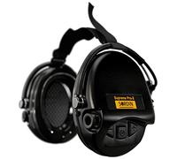 Sordin Pro-X Ear Protectors 76302-X-02-G-S - Helmet Version (Neckband) - Active Electronic Earmuffs, Black Capsules, one size