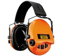 Sordin Pro-X Slim hearing protection 74302-X/L-14-S - active hunting hearing protector - EN 352 - foam cushion, leather band & orange capsule