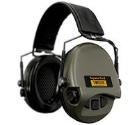 Sordin Pro-X Slim hearing protection - active hunting hearing protector - EN 352 - foam cushion & leather strap (Green)