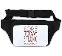 Sore Today Strong Tomorrow Motivational Gym Waist Bag Fanny Pack White