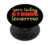 Sore Today Strong Tomorrow Motivational Workout Typography PopSockets Adhesive PopGrip