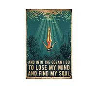 SORECI And Into The Ocean I Go To Lose My Mind Poster Swimming Poster Canvas Poster Wall Art Decor Print Picture Paintings for Living Room Bedroom Decoration Unframe-style 08x12inch(20x30cm)