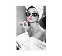 SORECI Audrey Hepburn Art Poster Canvas Poster Wall Art Decor Print Picture Paintings for Living Room Bedroom Decoration Unframe-style 24x36inch(60x90cm)