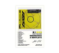 SORECI Beerbongs & Bentleys Poster - Post Malone Poster Canvas Poster Wall Art Decor Print Picture Paintings for Living Room Bedroom Decoration Unframe-style 24x36inch(60x90cm)