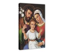 SORECI The Holy Family Art Prints Canvas Poster Wall Art Decor Print Picture Paintings for Living Room Bedroom Decoration Frame-style 08x12inch(20x30cm)