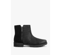 SOREL Emelie II Zip Black Sea Salt Leather Waterproof Ankle Boots Colo