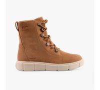 Sorel Explorer III Joan Womens Suede Lace-Up Tawny Buff, Chalk Ankle Boots