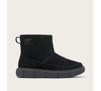 Sorel Explorer III Slip-ON Womens Suede Pull-On Black, Sea Salt Ankle Boots