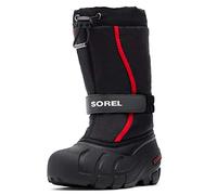 Sorel KIDS FLURRY Waterproof Unisex Baby Snow Boots, Black (Black x Bright Red) - Children, 9 UK