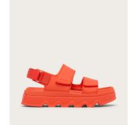 Sorel - Kinetic™ Sunchase Printed Ankle Strap Platm Sandal - Crimson Fire, Sea Salt - Size 6 Uk - Women