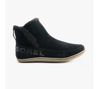 Sorel Nakiska Bootie Womens Suede Pull-On Warm Lining Black/Sage Slipper Boots