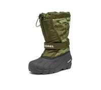 Sorel Unisex-Child Flurry Boot Print, Utility Green/Savory, 5 Big Kid