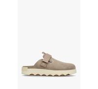 SOREL Viibe Omega Taupe Honey White Suede Clogs Size: 6, Colour: Taupe