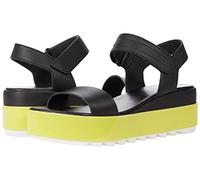 SOREL Women's Cameron Flatform Sandals, Black/Bolt, 3 UK