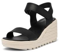Sorel Women's Cameron Wedge Sandal, Black/Chalk, 8 UK