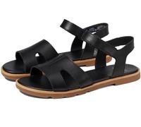 Sorel Women's Ella lll Ankle Strap Sandal, Black, Gum, 5.5 UK