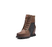 Sorel Women's Joan of Arctic Wedge III Lexie Boot - Waterproof Leather Wedge Boots, Tobacco, Black, 7.5 UK