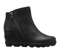 Sorel Women's Joan of Arctic Wedge III Zip Boot - Waterproof Leather Wedge Boots, Black, 8.5 UK