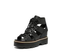 Sorel Women's Joanie Iv Lace Wedge Sandal, Black/Black, 6 UK