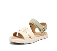 Sorel Women's Ona Ave Ankle Strap Flat Sandal, Dusty Twill/Honey White, 10 UK