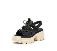 Sorel Women's Rein Cb Lace Platform Sandal, Black/Bleached Ceramic, 4.5 UK