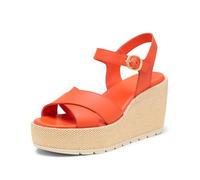 Sorel womens Sunpeak Wedge Ankle Strap, Crimson Fire/Chalk, 6