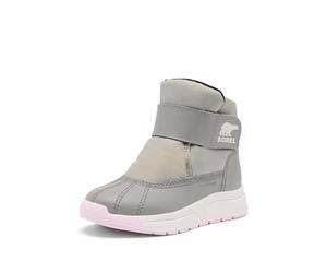 Sorel Youth Unisex Whitney 3 Strap Mid Waterproof, Casual Waterproof Winter Boots, Dove, Pink Dawn, 9
