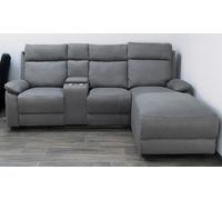 Sorento Three Seater Fabric Corner Reclining Sofa : Left Hand/Grey