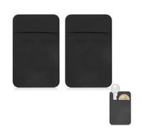 Sorftin Flat Thin Credit Card Size Key Holder Sleeve - Slim Minimalist Wallet for Men and Women, 2-Pack Black, Credit Card-Sized, Minimalist Wallet Key Organizer