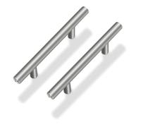 SORGMACH 10 Pack Cabinet Pulls 304 Stainless Steel Kitchen Drawer Pulls Satin Nickel Cabinet Handles 128 mm Hole Center