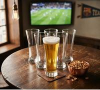 LAV Glassware Lav Sorgum Pilsner Beverage Glasses - 380Ml - Clear - Pack Of 6
