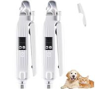 Soriva 2 in 1 Pet Nail Trimmer,Soriva Nail Trimmer & Grinder Built-In 2 LED Safety Light,Splash Guard,LED Power Display,Ultra Quiet,USB Rechargeable Portable Nail Clipper File for Dogs & Cats (2pc)