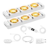 Sorlpv Radiator Fan with Smart Thermostat Switch, Speed Adjustable 3 Fans Radiator Booster Fan for Home, Heating Efficiency, Up to 25% Energy Saving, Low Noise Radiator Ventilator (Double Set)