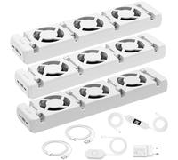 Sorlpv Radiator Fan with Smart Thermostat Switch, Speed Adjustable 3 Fans Radiator Booster Fan for Home, Heating Efficiency, Up to 25% Energy Saving, Low Noise Radiator Ventilator (Trio Set)