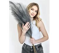 SOROLA Pampas Grass Large Grey Artificial 4 Stems - 40 inch/100cm Fluffy Soft Faux Dried Tall Fake Plant Bouquet Decorative Flowers Arrangements Boho Home Decor Accessories Wedding Decorations