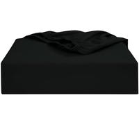 Soroor Bedding & Linen, Microfiber Double Fitted Sheet, Black Deep Pocket 12 inch Bed Sheets, Super Soft Fabric & Elastic Hem Fitted Sheets | 135 x 190 x 30 cm Double Bed Sheet