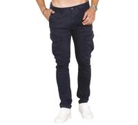 Soroor Cargo Trousers for Men UK, Slim Fit Tapered Cargo Pants Men, Combat Trousers for Men UK for Work & Utility, Mens Cargos | Navy - 32L 30W | Sateen Stretch Cotton Cargos Men