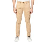 Soroor Cargo Trousers for Men UK, Slim Fit Tapered Cargo Pants Mens, Combat Trousers for Men UK for Work & Utility, Durable Mens Cargos | Beige/Khaki - 34L 30W | Stretch Twill Cotton Cargos