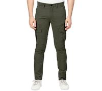 Soroor Cargo Trousers for Men UK, Slim Fit Tapered Cargo Pants Mens, Combat Trousers for Men UK for Work & Utility, Durable Mens Cargos | Military Green - 32L 40W | Stretch Twill Cotton Cargos