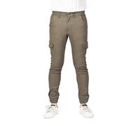 Soroor Mens Cargo Joggers - Slim Tapered Fit Cargo Trousers for Men UK, Stylish Combat Trousers, Joggers for Men UK, Comfortable Everyday Wear | Olive - 31L 38W | Pique Stretch Cotton Mens Joggers