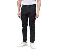 Soroor Mens Cargo Joggers - Slim Tapered Fit Cargo Trousers for Men UK, Stylish Combat Trousers, Joggers for Men UK, Comfortable Everyday Wear | Black - 33L 32W | Pique Stretch Cotton Mens Joggers